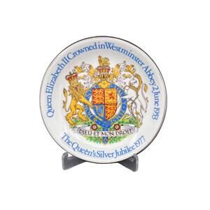 Queen Elizabeth II Mini 4” Plate Silver Jubilee Collectible Wood & Sons 1977 EUC
